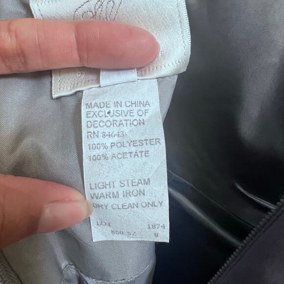 New WTOO By Watters Gray Satin A-Line Prom Flared Midi Bridesmaid Formal Dress 8 - Picture 6 of 7